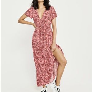 Abercrombie Red Floral Maxi Dress